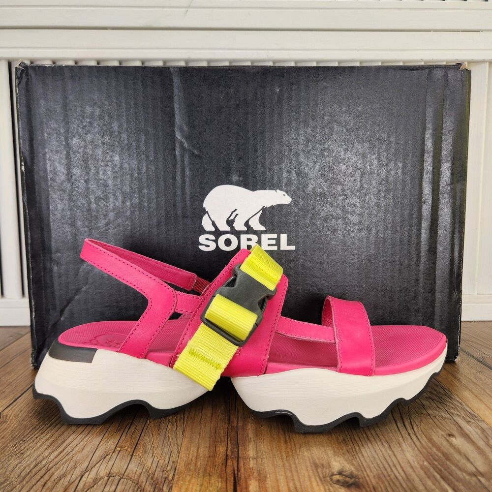 Sorel Kinetic Impact Sling Sandals Womens Sz 8.5 Cactus Pink Jet Colorful Hiking